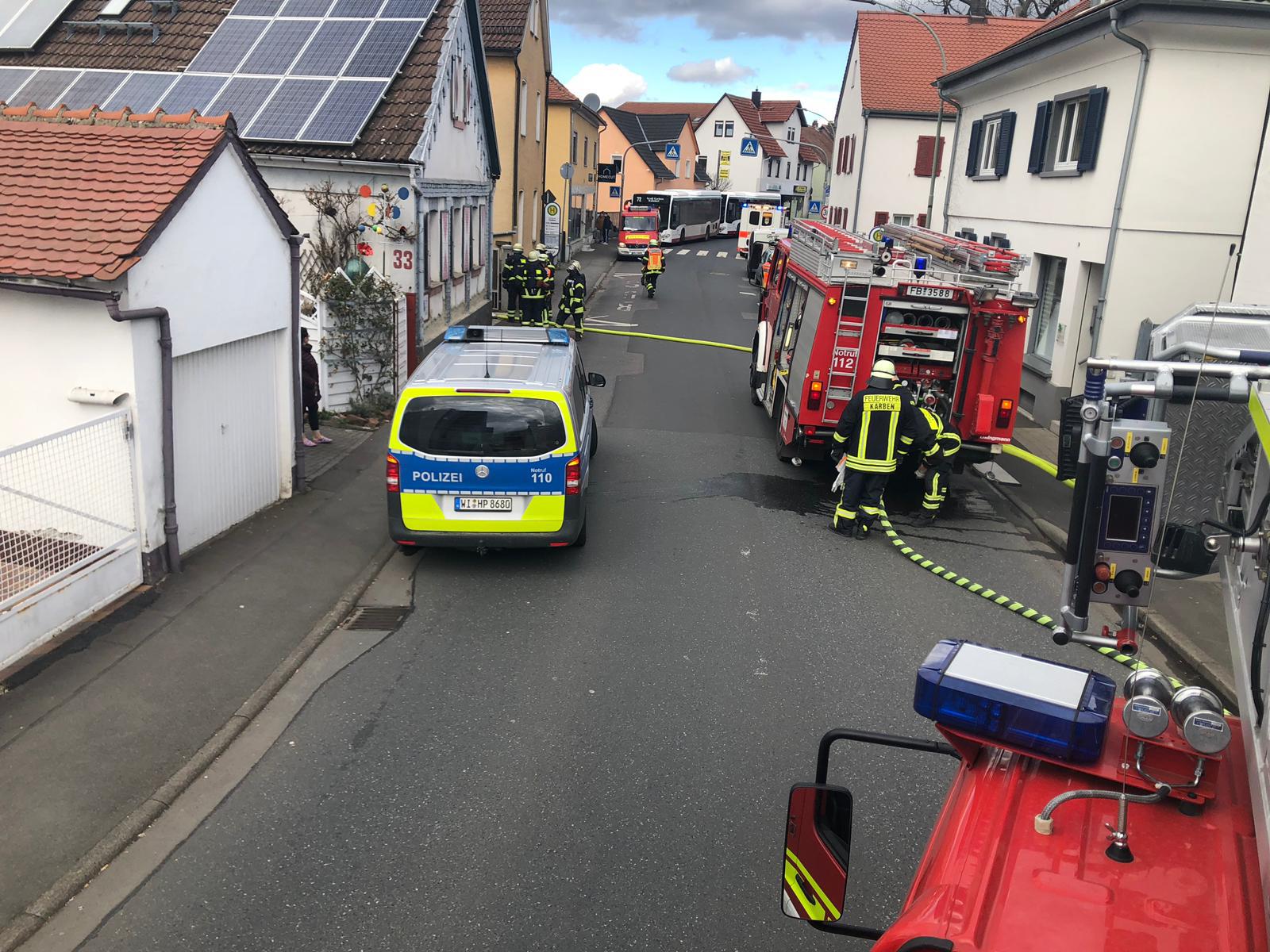 Zügig gelöscht Feuerwehr Einsatz in Groß Karben